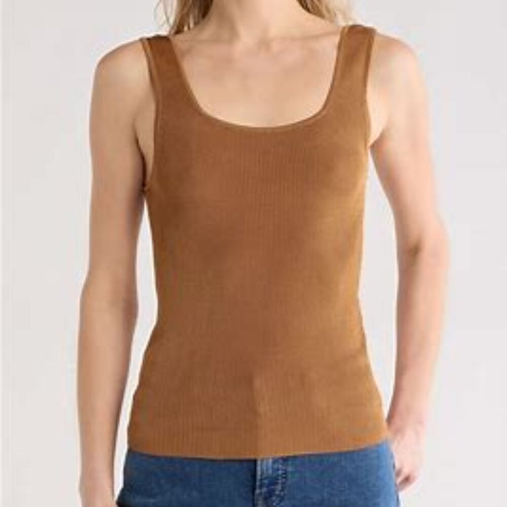 Madewell Maclaine Sweater Tank Fallen Timber Brown Xl